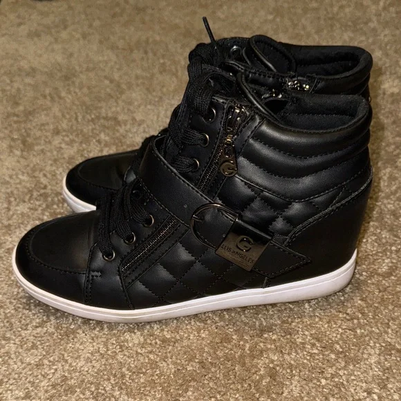G by Guess Black and White High-Top Sneakers - Picture 3 of 8